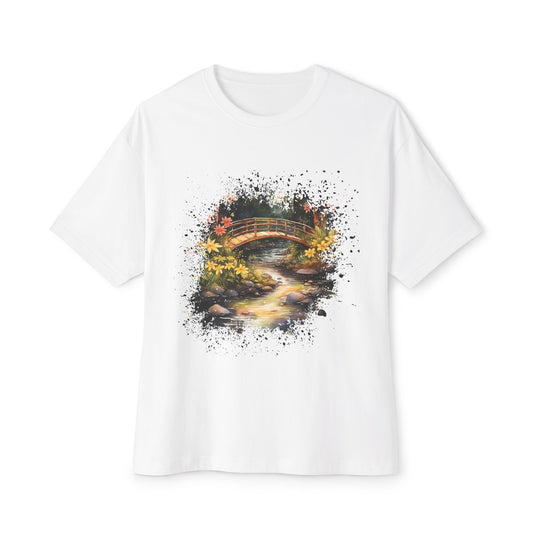 T-Shirt - Tranquil Autumn Bridge Watercolor Tee