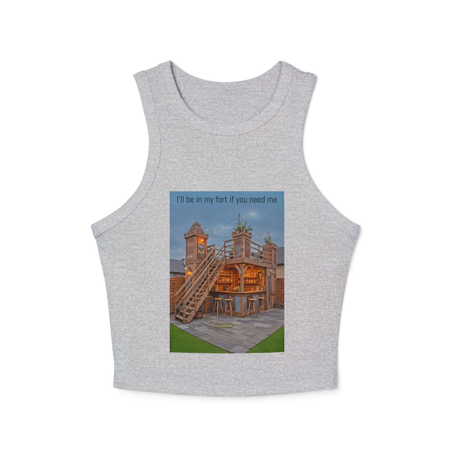 Racer Tank — 'I’ll Be in My Fort If You Need Me' Cozy Playhouse Print