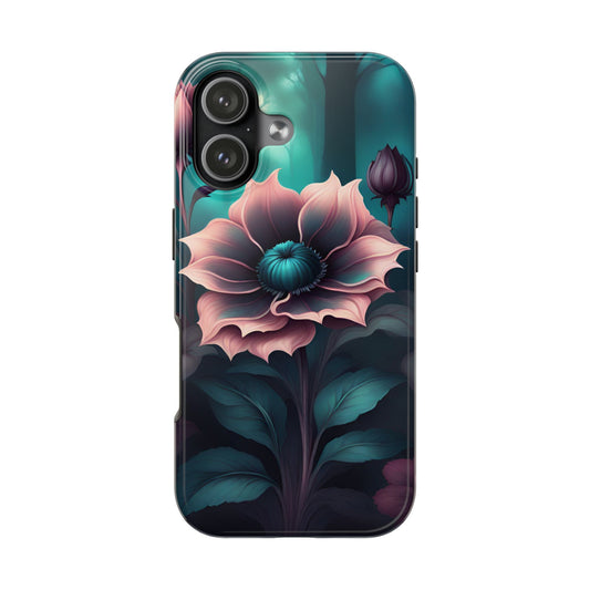 Floral Night Bloom Tough Phone Case — Moody Botanical Protective Cover